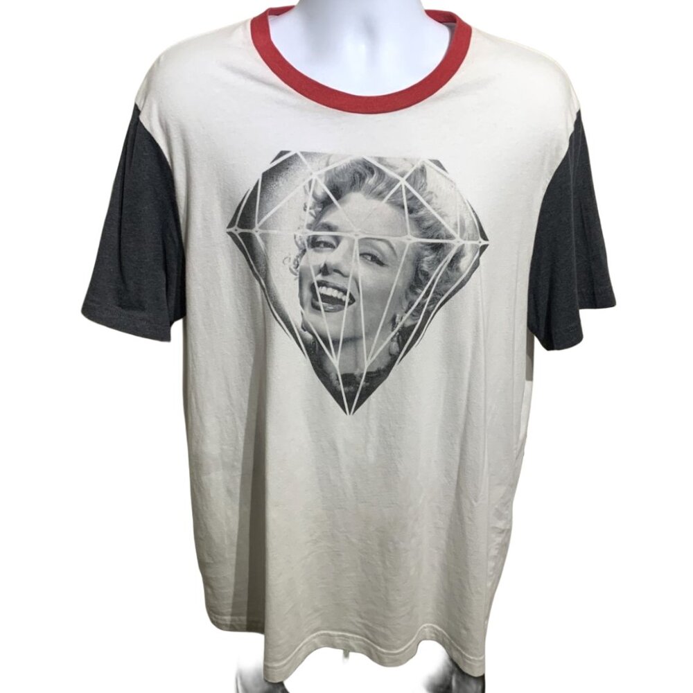 Marilyn Monroe Official Diamond Ringer Shirt, Bernard Of Hollywood Women's 2XL